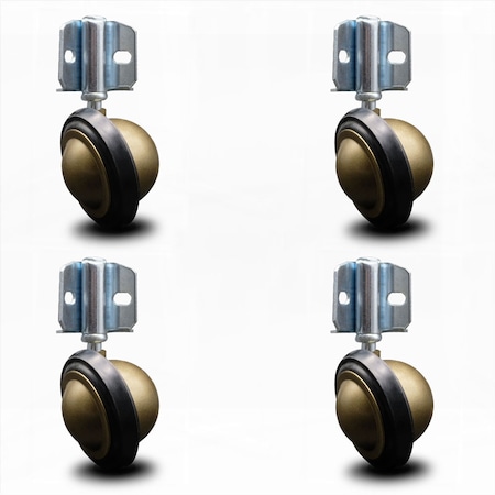 Service Caster 3 Inch Windsor Antique Soft Tread Ball Caster - Corner Mount Bracket, 4PK SCC-GR01S30-DCR-WA-71678-4-CB90-4